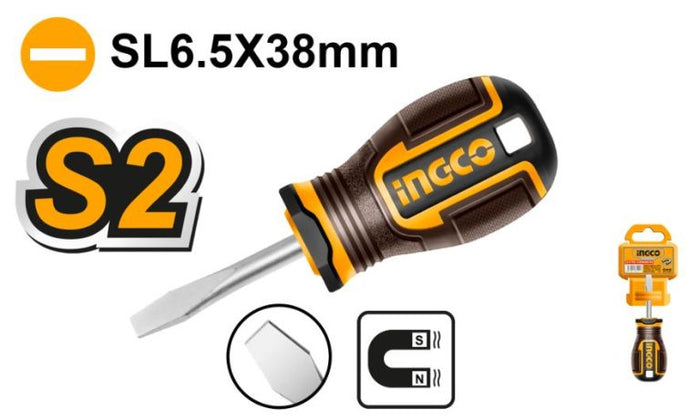 INGCO SL6.5x38mm Magnetic Screwdriver | Flat Head Screwdriver | Chavda.com