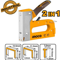 INGCO Staple Gun 2 IN 1 HSG1408: Versatile Stapler for U-shaped Staples and Nails. Durable and Reliable.