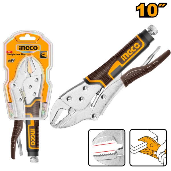 INGCO PLIER STR JAW 10''