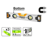 INGCO HSL38100M Level - 100cm, Magnetic, 3 Vials, Double Sided Accuracy, Professional Grade. Get Leveling Done Right!