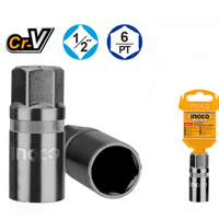 INGCO SOCKET SPARKPLUG 16MM HSPS12161 - High-Quality Spark Plug Socket, 16mm, 6PT, 1/2 inch Drive, Cr-V Steel, Durable, Chavda