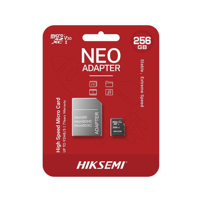 HIKSEMI NEO HOME 256GB CLASS 10 MICROSDXC CARD WITH ADAPTER,HS-TF-C1-256G-ADAPTER