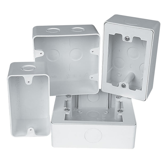 Wall Box Extension 4x4 Polypropylene: White electrical boxes, different sizes. For electrical wiring and installations.