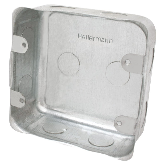 Galvanised 4x4 Electrical Wall Box - Durable Metal Junction Box for Wiring