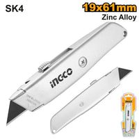 INGCO SK4 Utility Knife 19x61mm Zinc Alloy - Heavy Duty Cutter Blade. Shop at chavda.com!