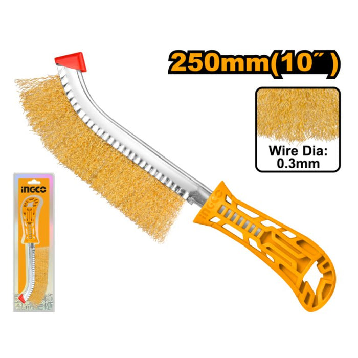 INGCO Wire Brush 250mm - Steel Bristles, Plastic Handle Cleaning Tool