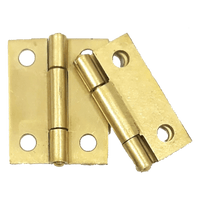 Brass Plated Butt Hinges 50mm - Door Hardware, Set of Two, Metal Hinges