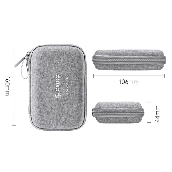 ORICO HDD Case Dimensions: 2.5 inch Hard Drive Protection Case - Grey
