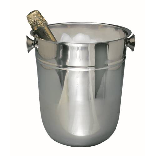 Stainless Steel Champagne Ice Bucket - 8 Liter, 225mm x 255mm. Perfect for keeping drinks chilled.