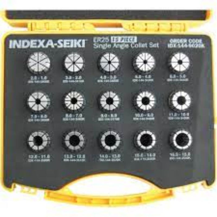 Indexa-Seiki ER25 15 Piece Collet Set for Milling Lathes, Tool Holding, CNC Machinery