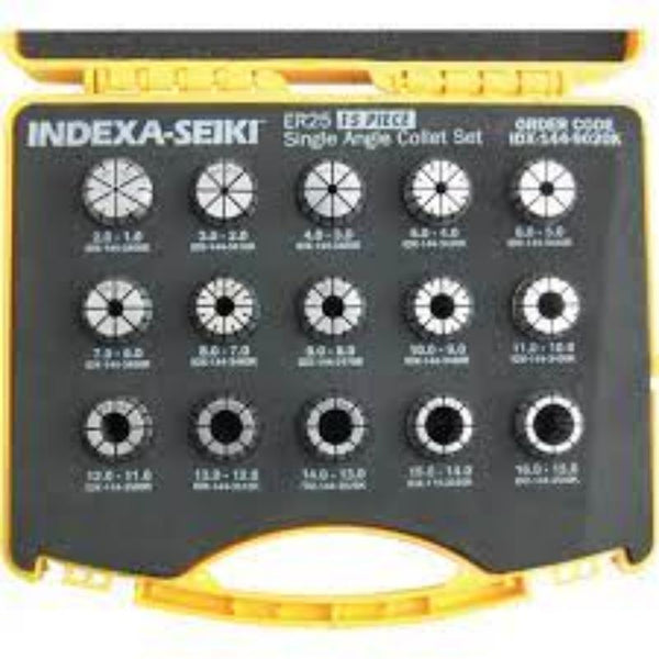 Indexa-Seiki ER25 15 Piece Collet Set for Milling Lathes, Tool Holding, CNC Machinery