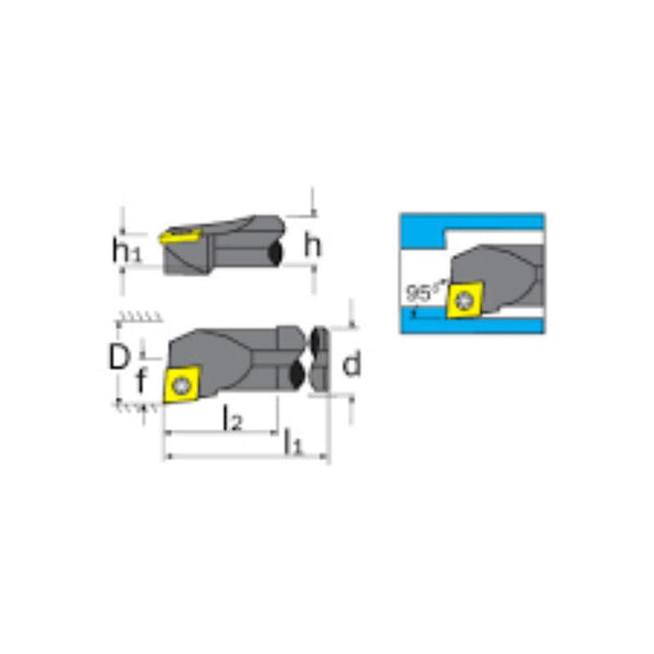 INDEXA S25T SCLCR 09 Boring Bar - Technical Drawing | Cutting Tool from chavda.com