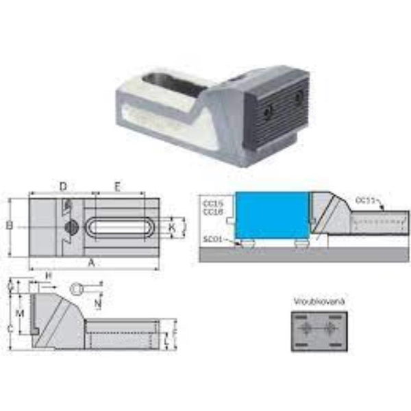 INDEXA CC11 Serrated Jaw - 133x60mm Free Vice Jaw for Clamping - Precision Machining Accessory. (chavda.com)