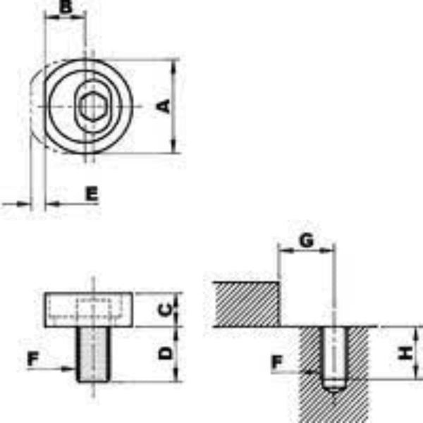 CC240312 M12x30mm Eccentric Cam Lock Technical Drawing: Dimensions & Specifications