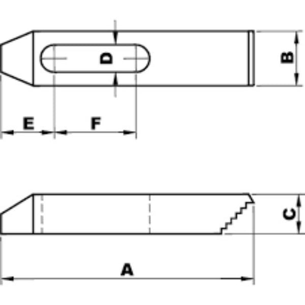 INDEXA CC2514100 Stepped Clamp: 32x100mm, M14. Tool clamp for industrial applications. View technical drawing.
