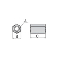 INDEXA FC05 M16 Extension Nut - Hex Coupling Nut Connector