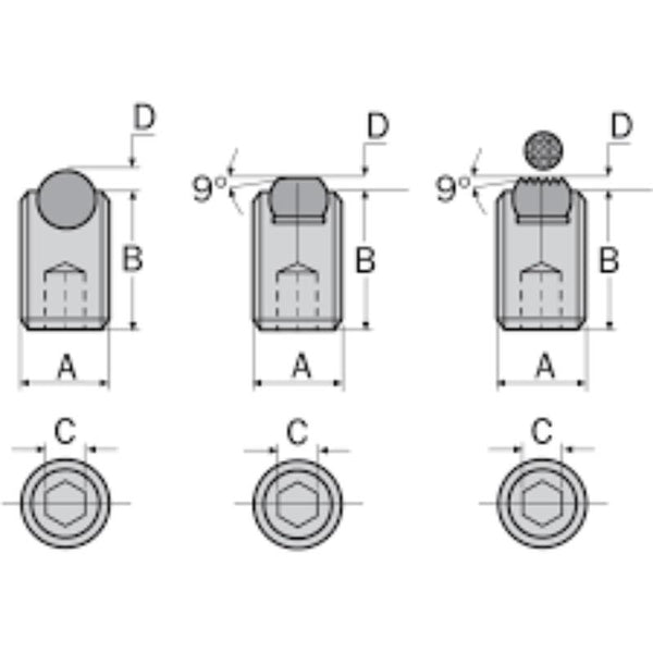 INDEXA Ball Point Clamp Setscrew Diagram: M6X25MM Details, Dimensions