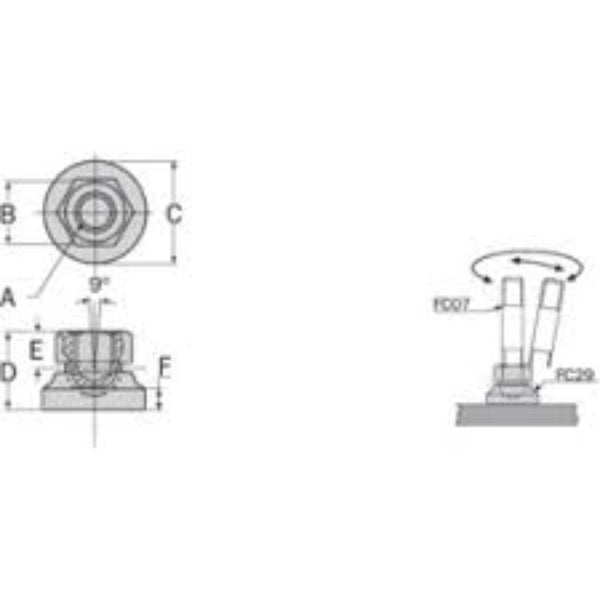 INDEXA FC29 M16 Swivel Foot - Adjustable Leveling Mount | Chavda.com