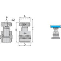 INDEXA SC11A Screw Jack 32x40mm - Metal Adjustable Leveling Support with Knurled Knob