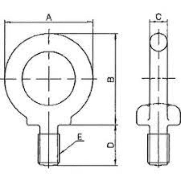 INDEXA SEB-10 Shoulder Type Eyebolt Drawing | Chavda.com - Metal Fasteners and Industrial Supplies