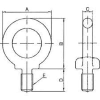 M20 Shoulder Type Eyebolt - Heavy Duty Lifting Eye Bolt, Steel Metal Rigging Hardware, Threaded Shank