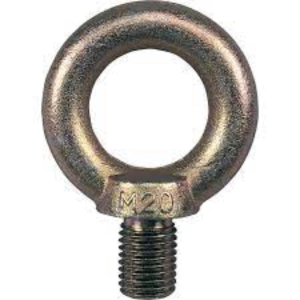 M20 Shoulder Type Eyebolt - Heavy Duty Lifting Eye Bolt, Steel Metal Rigging Hardware, Threaded Shank