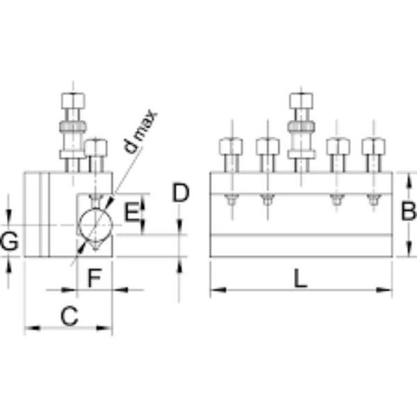 INDEXA Vee Type Toolholder for T.00 Toolpost Drawing | Chavda.com
