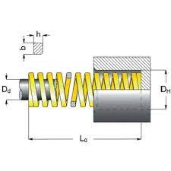 Indexa EHLY-16x51 YELLOW DIE SPRING -EXTRA HEAVY LOAD