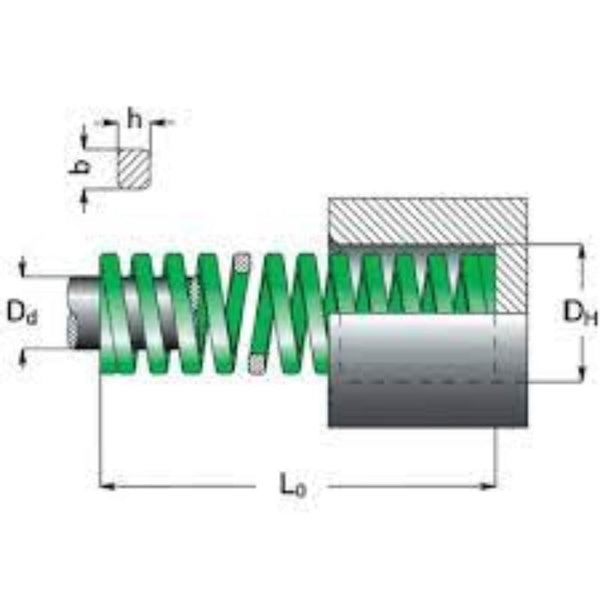 INDEXA LLG-13X64 Green Die Spring - Light Load: Buy Online at Chavda.com for Precision Tooling & Industrial Applications