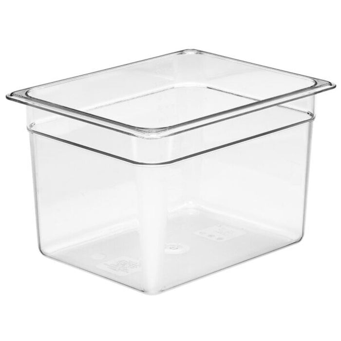 Clear GN 1/2 Food Pan - Polycarbonate Container - Restaurant Kitchen Food Storage - 200mm Deep