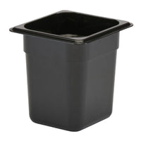 Cambro GN Food Pan 1/6 Size Black Polycarbonate - Food Storage Container