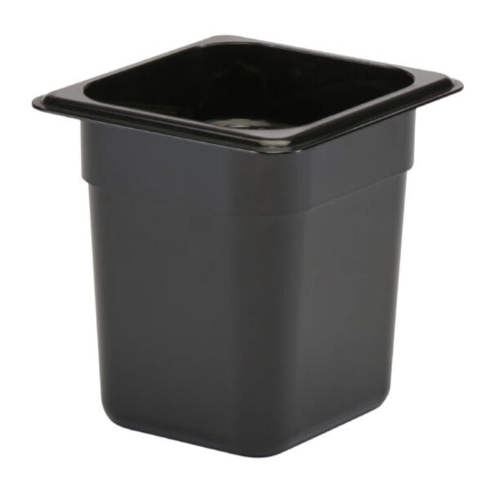 Cambro GN Food Pan 1/6 Size Black Polycarbonate - Food Storage Container