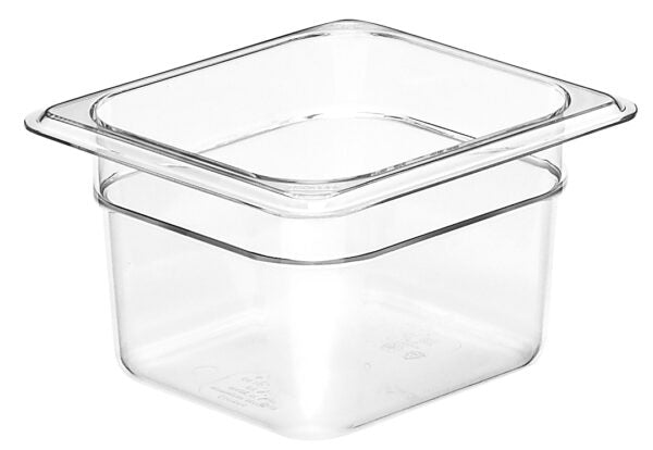 CAMBRO GN Food Pan 1/6 Polycarbonate Clear 100mm - Restaurant Kitchen Food Storage Container