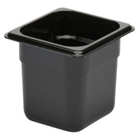 CAMBRO GN Food Pan 1/6 Black Polycarbonate 100mm Deep | Commercial Kitchen Container