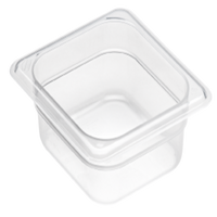 Cambro Polypropylene GN 1/6 Food Pan, Translucent, 65mm Deep - Durable & Clear Storage Container