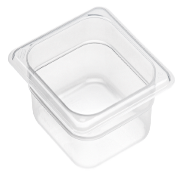 Cambro Polypropylene GN 1/6 Food Pan, Translucent, 65mm Deep - Durable & Clear Storage Container
