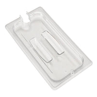 Cambro 1/3 Pan Clear Polycarbonate Lid w/ Handle & Notch. Durable restaurant food pan cover by Chavda.com.