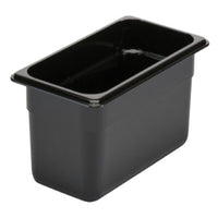 Cambro GN Food Pan 1/3 Size Black Polycarbonate - Durable Food Storage Container for Professional Kitchens