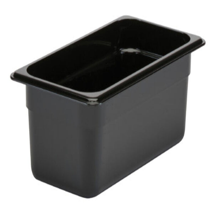 Cambro GN Food Pan 1/3 Size Black Polycarbonate - Durable Food Storage Container for Professional Kitchens