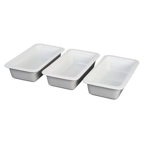 GN 1/3 Porcelain Food Pans - Gastronorm Serving Inserts - Third Size Food Storage Containers - White Trays for Buffet Display