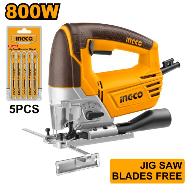 INGCO Jigsaw 800W - 100MM Power Tool with Free Blades | JS80028