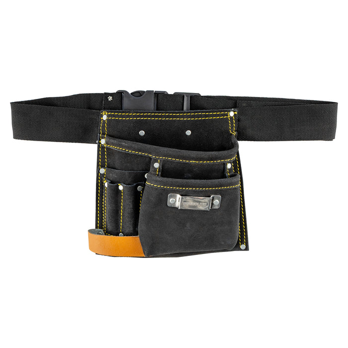Black Leather Tool Belt - 5 Pocket Heavy Duty Construction Belt -  Craftsman, Electrician, Carpenter, Chavda.com