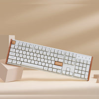 Keychron K10 HE Special Edition Full-size Hot-Swap Gateron Dbl-Rail Nebula Switch RGB Wireless Keyboard - White (Wood + Al) Keychron
