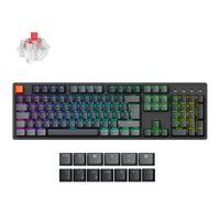 Keychron K10 QMK Full-size RGB Wireless Custom Mechanical Keyboard V.2 (Super RED Switch) – Black-K10X-H1