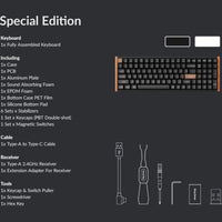 Keychron K4 HE 96% Magnetic Switch Hot-Swap RGB Wireless Keyboard – White (Wood + Aluminium)-K4H-Q1