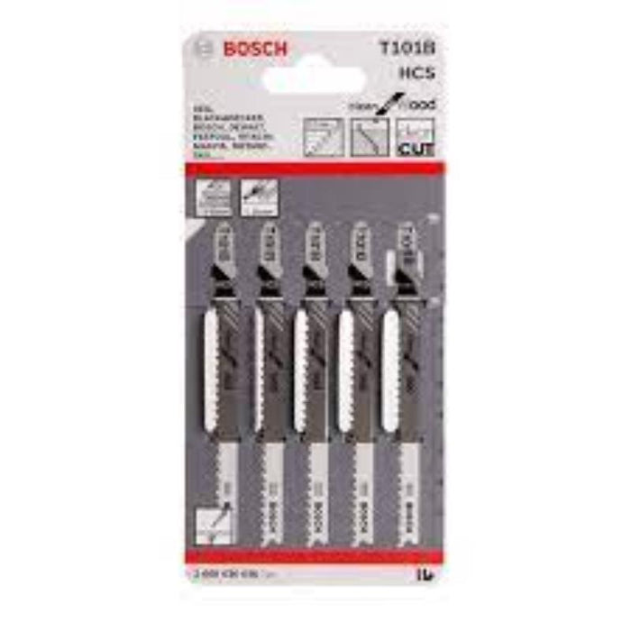 Bosch T101B HCS Jigsaw Blades - Wood Cutting T-Shank Blades (5 Pack)