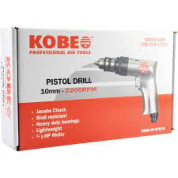 KOBE Red Line DP2210 10mm Pistol Drill: Professional Air Tool for Precision Drilling