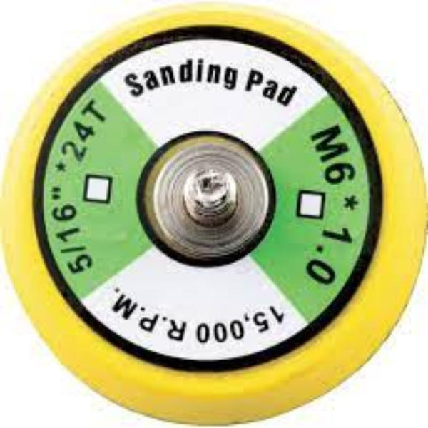 Sanding Pad: 50mm Flexible Backing Pad M6x1.0, 15000 RPM. Hook & Loop Sander Accessory