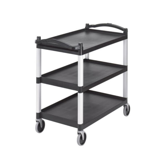 BCE KD Black Utility Cart - 3 Tier Service Cart for Restaurant, Kitchen, Catering - KCL0001