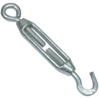 Turnbuckle Hook & Eye, 8mm Galvanized Tensioning Hardware for Cable Wire Rope, Heavy Duty Connector